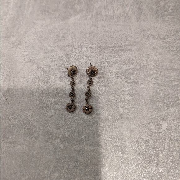 Lois Hill Sterling Silver Flower Drop Earings.